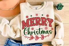 Merry Christmas PNG, Checkered Christmas Product Image 1