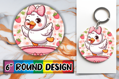 Playful Ornaments Circle Sublimation, Cute Goose Product Image 1