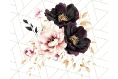 Gothic Floral PNG, Dark Aesthetic Flowers Clipart Print Product Image 4