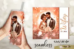 Hubby and Wifey Wedding Est.2026 Tumbler Sublimation Product Image 5