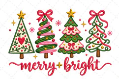 Merry and Bright Christmas Tree Coquette, Christmas Tree PNG Product Image 1