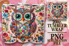 Color Burst Owl Tumbler Design: 3D Sub Print Product Image 1