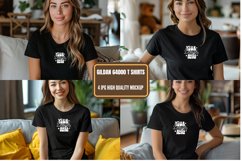 Gildan 64000 Model Mockup, Gildan White TShirt Mockup Product Image 1