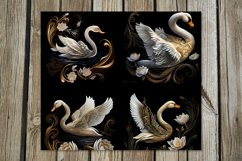 Swan | 8 black &amp; gold skinny tumbler Sublimation designs Product Image 8