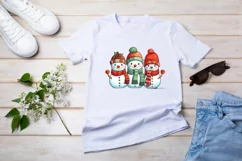 colorful Christmas snowman clipart, snowman sublimation Product Image 2