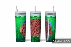 Brain Tumbler Sublimation | Skinny 20 oz | Halloween Product Image 1