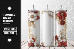 3d flower frame Tumbler Wrap | Sublimation | 20 oz Skinny Product Image 1