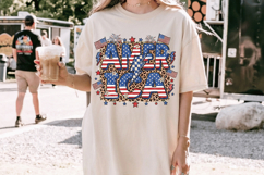 Retro America Leopard pattern PNG T-Shirt|4th of July PNG Product Image 4