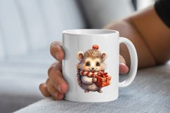 Cute Christmas Hedgehog Clipart, Hedgehog sublimation Bundle Product Image 6