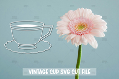 Vintage teacup SVG cut file I Vinyl Decal Product Image 1