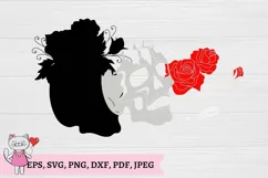 Skull and Flowers svg file, Flower Skull svg, witchy svg fil Product Image 2
