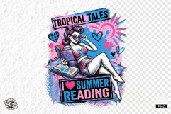 Retro Bookish Girl PNG Illustration Product Image 1