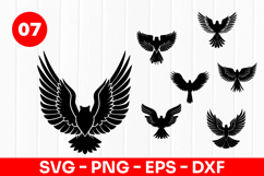 Eagle Bird Silhouette Flying SVG PNG Product Image 1
