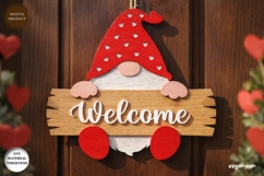 Valentine Gnome Door Sign Laser Cut | Door Hanger | SVG Product Image 2