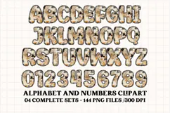 Black and Gold Alphabet png clipart, gold letters doodle Product Image 2