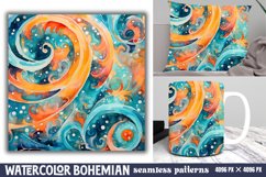Seamless Watercolor Bohemian Patterns Background Product Image 1
