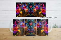 3D Crystal Orchid Flower Neon | Mug sublimation design Product Image 3