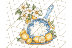 Mediterranean Cottagecore Kitchen PNG Clipart with Lemons Product Image 4