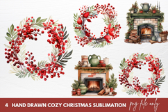Hand Drawn Cozy Christmas Sublimation Christmas Clipart Product Image 1