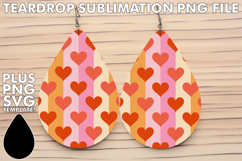 Lovely Teardrop Earrings Magic PNG, Valentine's Pattern Product Image 1