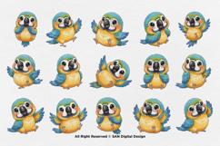 15 Bundle Watercolor Colorful Baby Parrot Cute Bird Macaw Product Image 8
