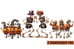 Watercolor Funny Halloween Skeleton sublimation , PNG Product Image 1