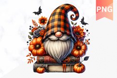 Halloween Gnome Books Sublimation - Halloween Clipart PNG Product Image 1