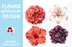 SUPER 50 BUNDLE of Watercolor Flower Heads Product Image 5