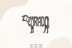 Colorado SVG | Cow Shape Word Art | Ranch PNG | Western Cut Product Image 1