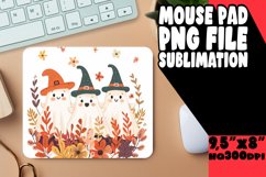 Watercolor Halloween Mouse Pad Ghost Design PNG Product Image 1