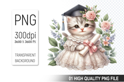 Graduation Animals Clipart PNG Bundle, High Quality PNG File Product Image 5