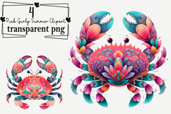 Pink Girly Summer Clipart Watercolor PNG Product Image 1