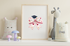 Graduation Coquette Bow with Heart Clipart, vintage retro co Product Image 7