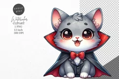 Halloween clipart, Cat vampire clipart, Cat clipart Product Image 1