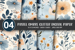 Pastel Ombre Glitter Digital Paper Product Image 1