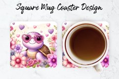 Turtle Mug coaster | Coaster | Sublimation Design Product Image 1