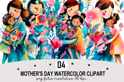 Whimsical Mother's Day Clipart png Watercolor png Product Image 1