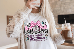 Mom With Bow, She is clothed in gratitude PNG sublimation | Product Image 8