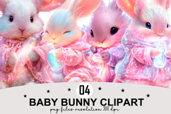 Whimsical Baby Bunny PNG Clipart Watercolor PNG Product Image 1