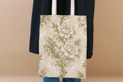 Beige Toile Digital Paper Pack, Vintage Floral Toile Product Image 8