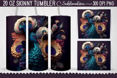 3D Colorful Peacock Flowers Tumbler Bundle - 10 Designs Product Image 9