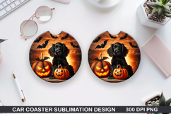 Halloween Dog Car Coaster Sublimation| Halloween Coaster PNG Product Image 1