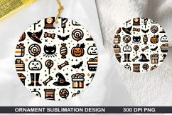 Halloween Stained Glass Ornament PNG, Digital Download File Product Image 1