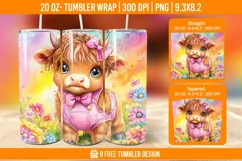Highland Cow Tumbler Wrap Designs, Sublimation Wrap Product Image 1