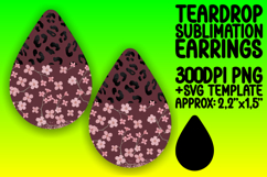 Fresh Teardrop Earrings Artwork PNG , Leopard Print Product Image 1