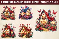 Valentines Day Fairy Houses Clipart PNG Product Image 1