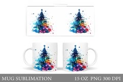 Colorful Christmas Tree Mug. Christmas Tree Mug Design Product Image 1
