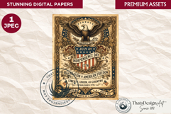 Patriotic Vintage 4th of July Junk Journal digital paper Product Image 1