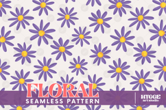 Retro Flowers Seamless Pattern Floral Png Sublimation Daisy Product Image 1