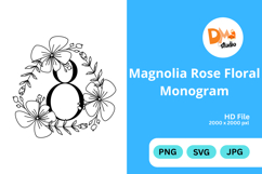 Magnolia Rose Floral Monogram Product Image 1